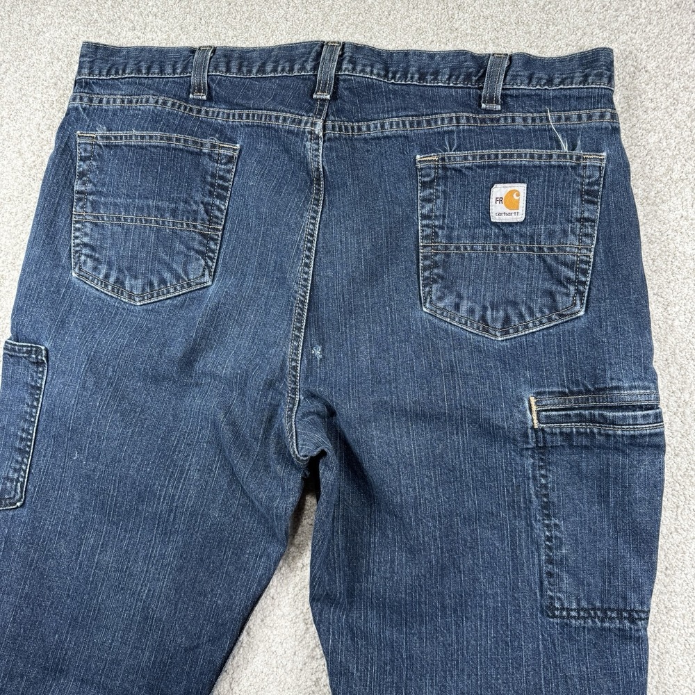 CARHARTT FR‎ Mens FLAME-RESISTANT RELAXED FIT Blue JEAN 42x34 utility pocket